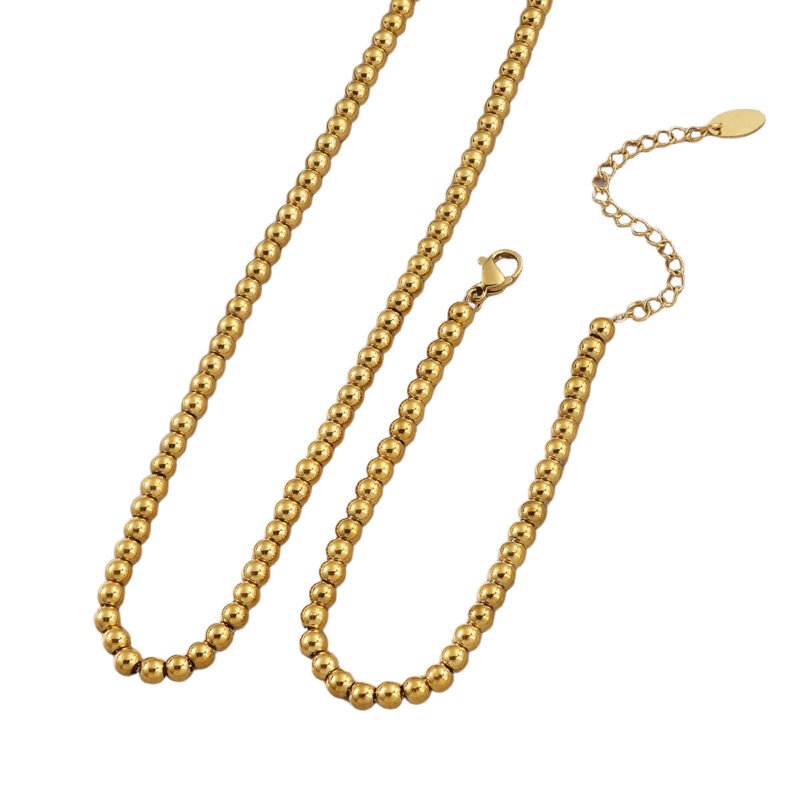Gold Ball Bead Jewelry Set