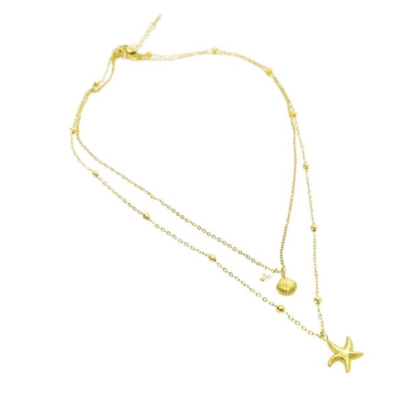 Gold Layered Starfish Shell Necklace