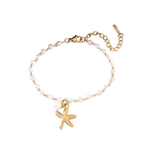 Gold Pearl Starfish Bracelet