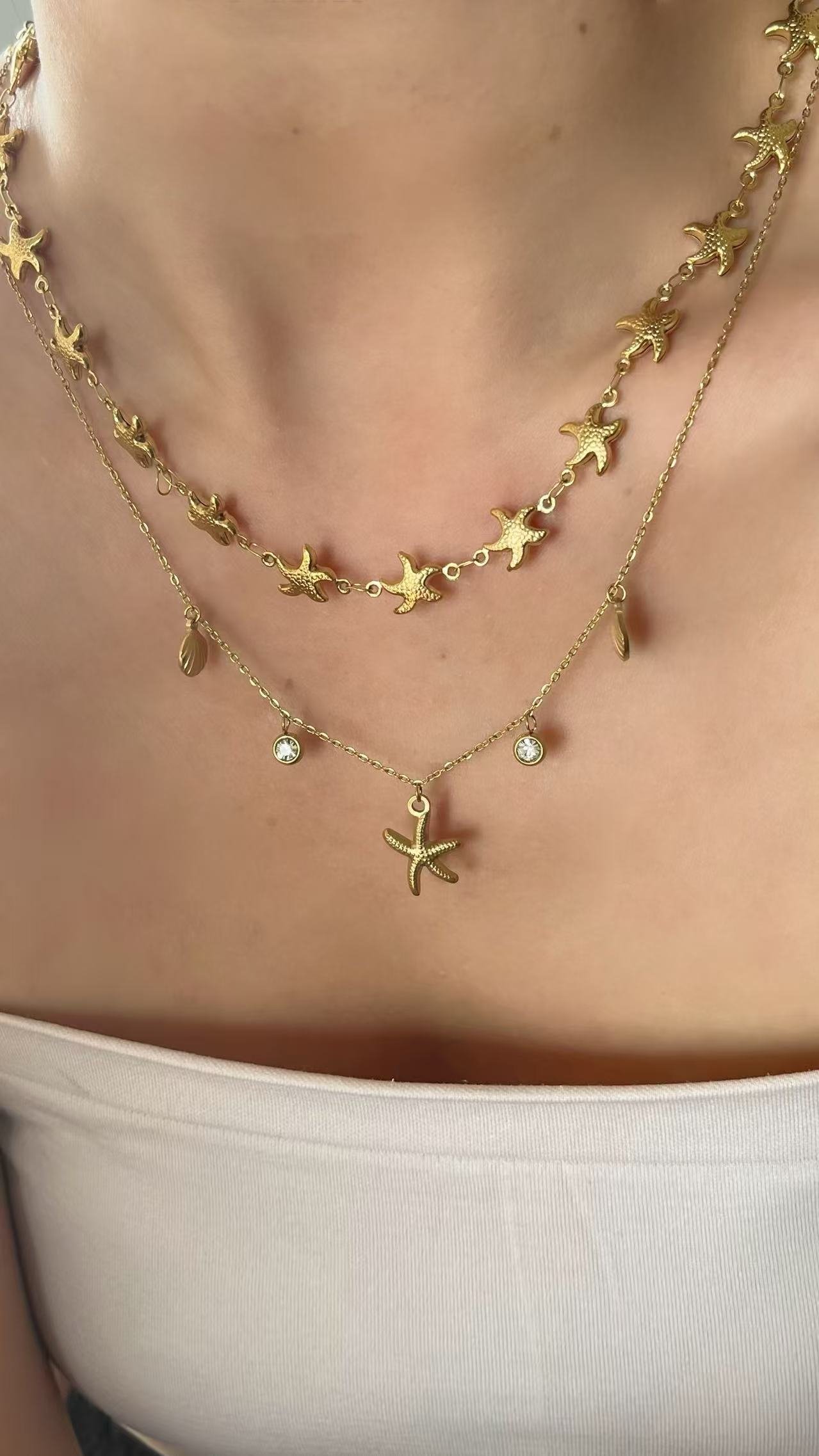 Gold Starfish Chain Necklace - Image 4
