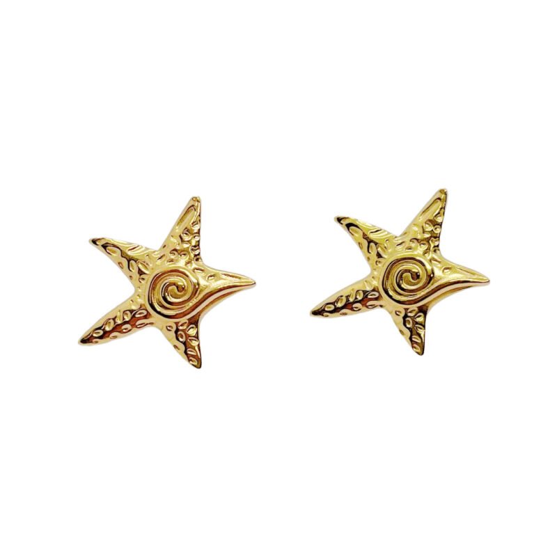 Gold Starfish Statement Earrings