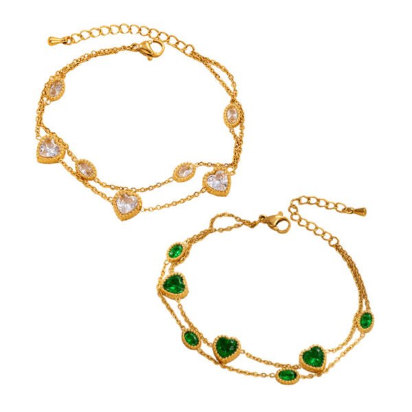 Heart & Oval Station Bracelet