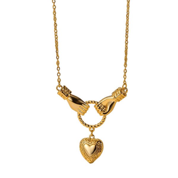 Holding Hands Heart Necklace