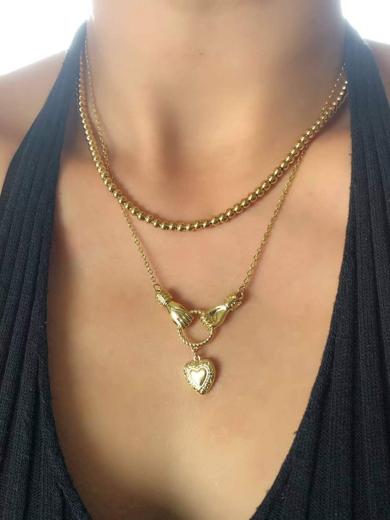 Holding Hands Heart Necklace - Image 2