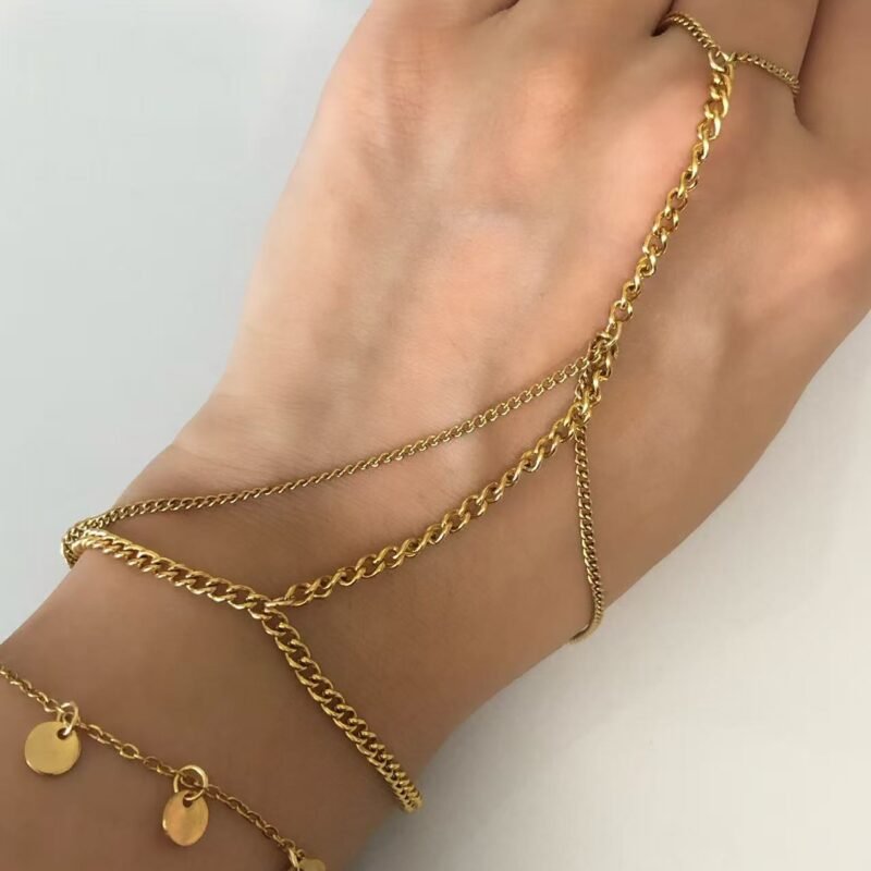 Layered Coin Charm Hand Chain