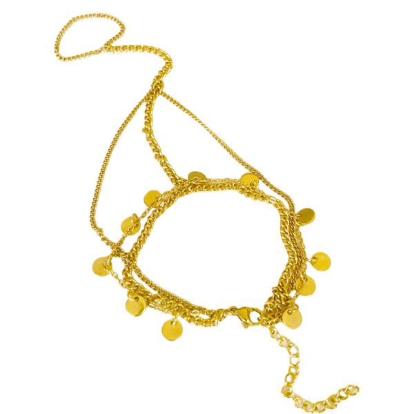 Layered Coin Charm Hand Chain