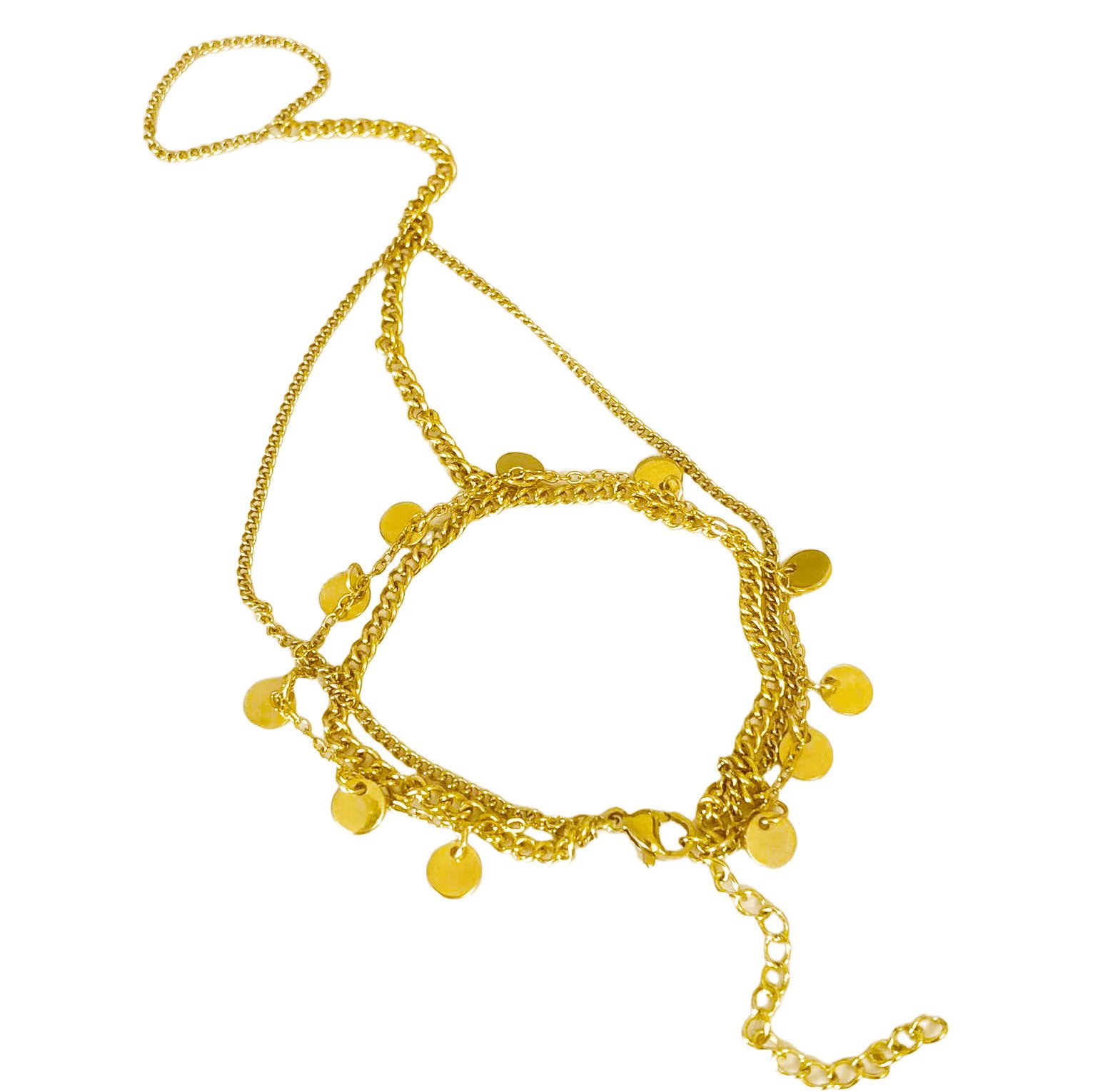 Layered Coin Charm Hand Chain