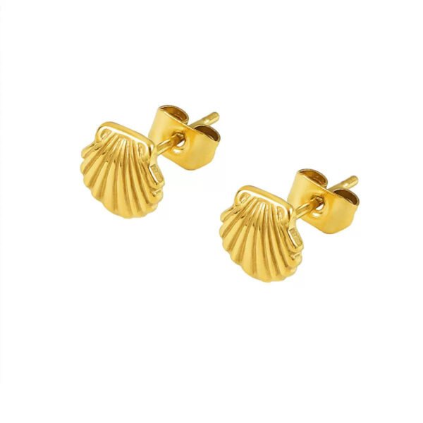 Mini Gold Seashell Stud Earrings