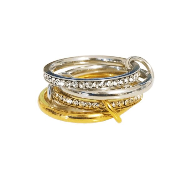 Mixed Metal Layered Stackable Rings Set