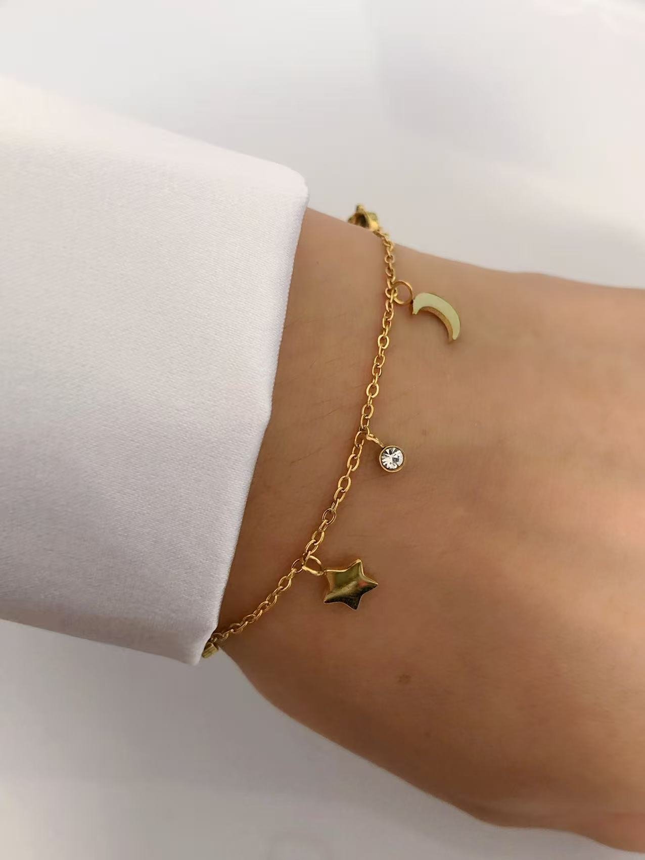 Moon & Star Charm Bracelet - Image 2