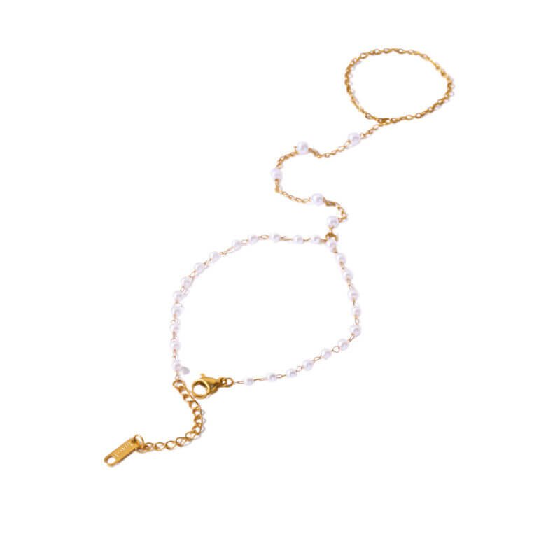 Pearl Hand Chain Bracelet