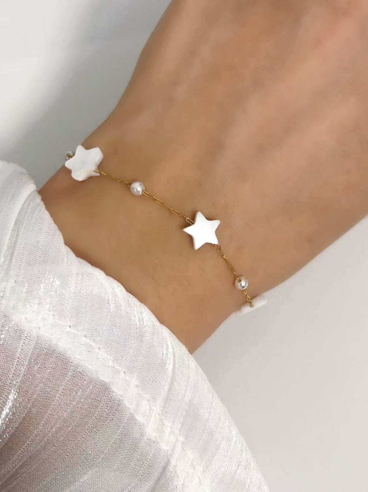 White Star Pearl Charm Bracelet - Image 2