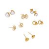 Amora Heart Stud Earrings Set Heart Frame Zircon Studs