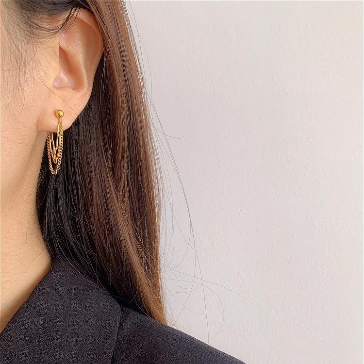 Chain Link Front-Back Earrings