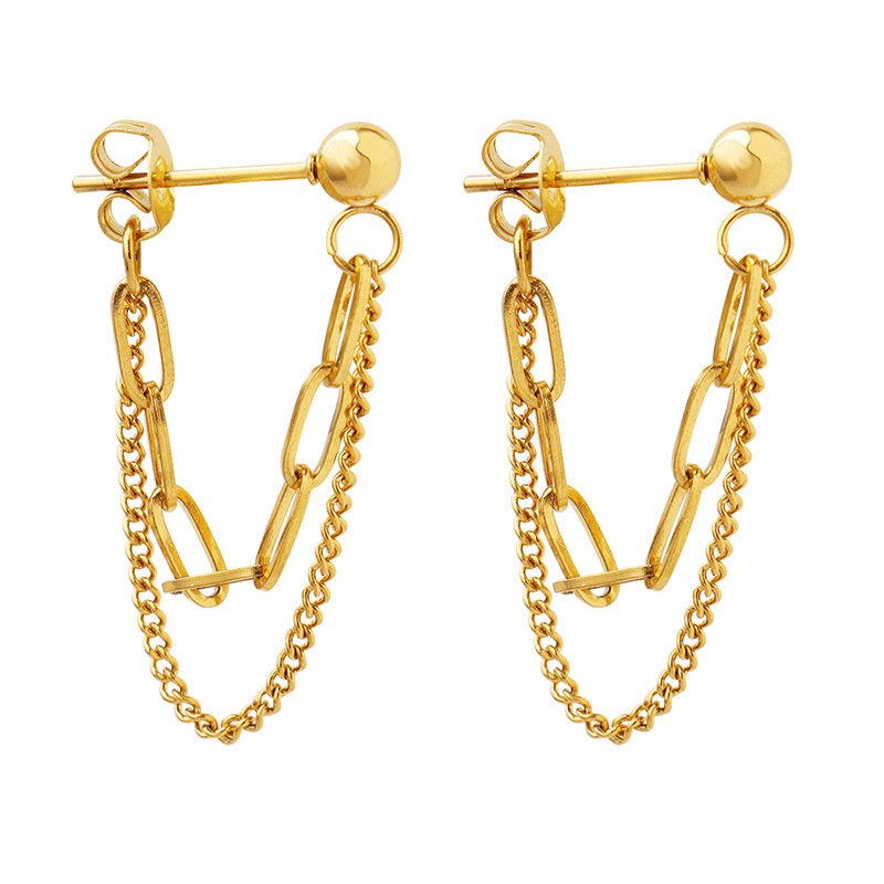 Chain Link Front-Back Earrings