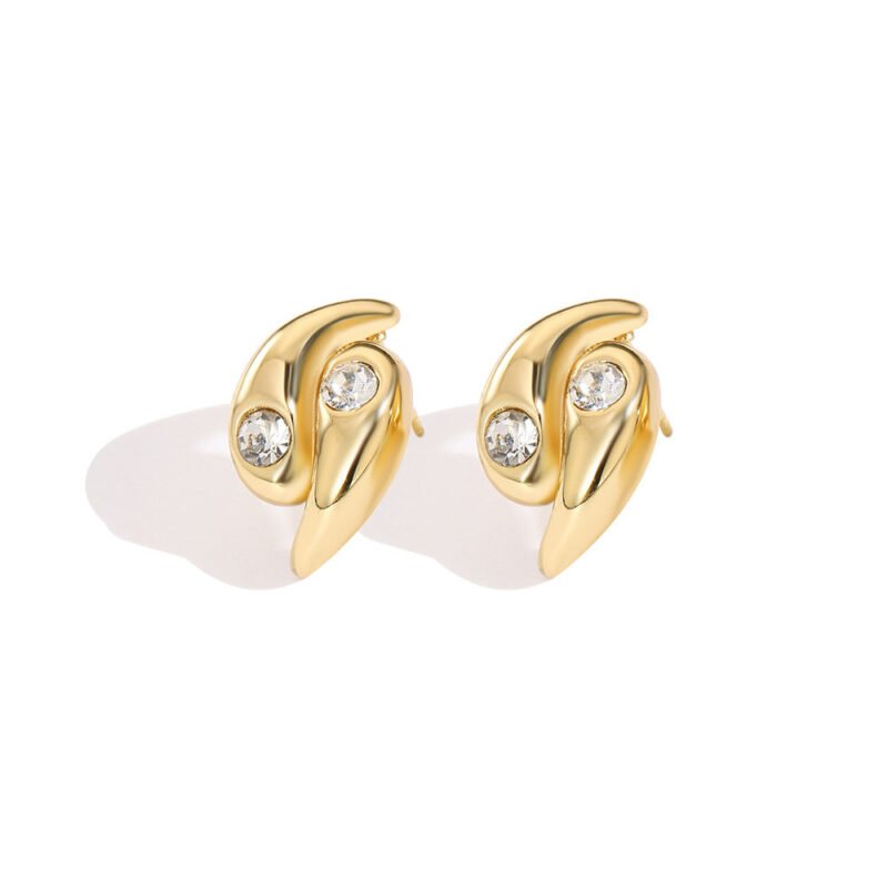 Chunky Twist Zircon Stud Earrings