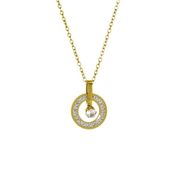Circle Halo CZ Pendant Necklace