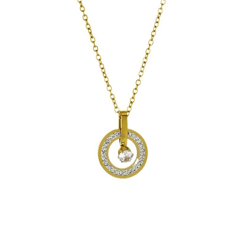Circle Halo CZ Pendant Necklace