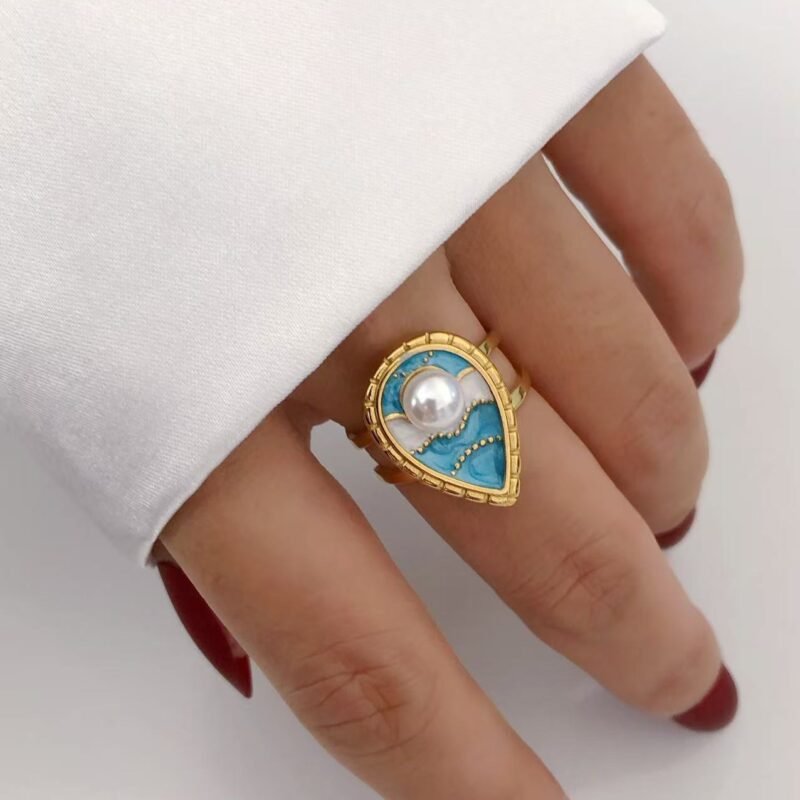 Coastal Wave Pearl Ring