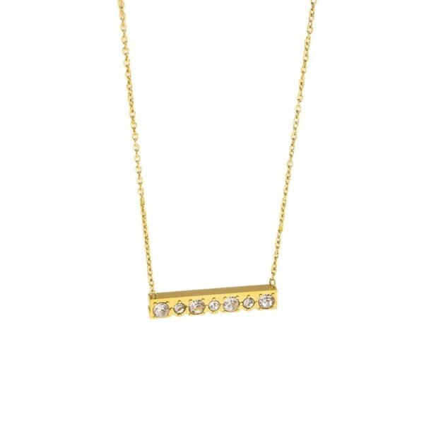 Crystal Bar Pendant Necklace