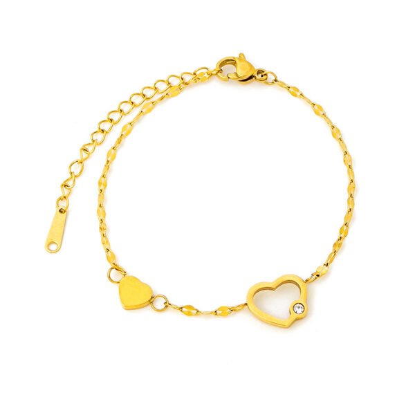 Double Heart CZ Bracelet