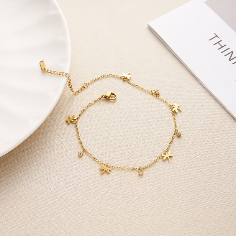 Dragonfly & CZ Charm Bracelet