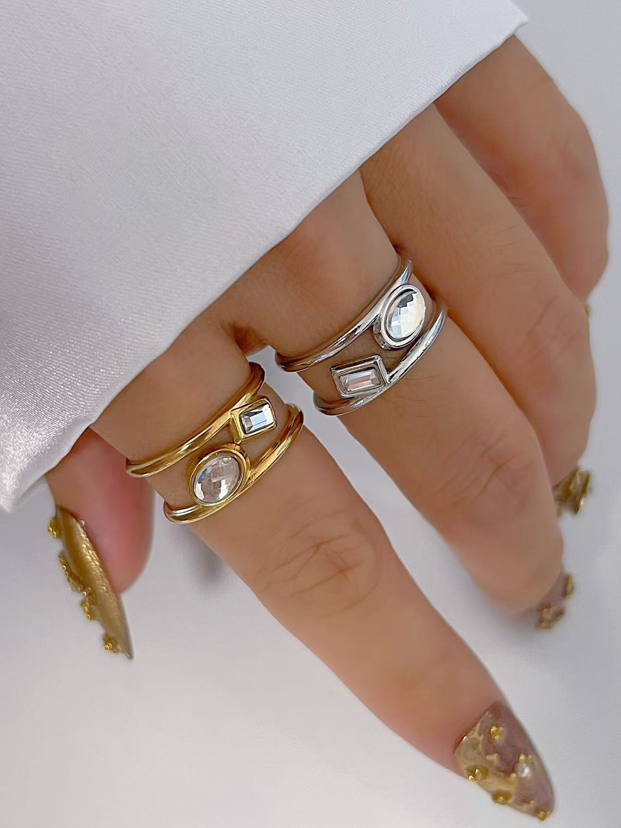 Flowing Crystal Wave Ring - Image 2