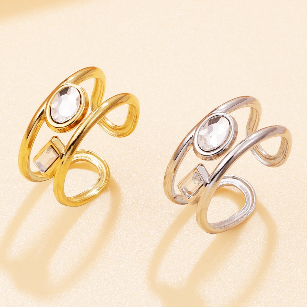 Flowing Crystal Wave Ring - Image 4