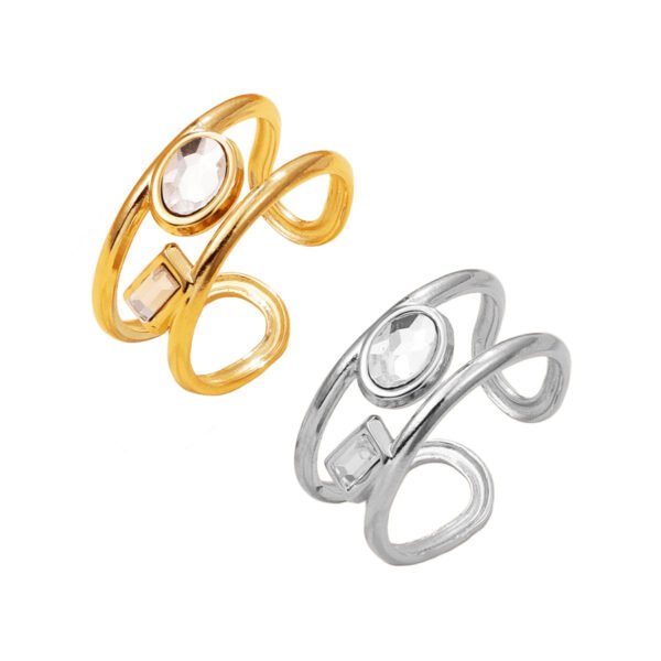 Flowing Crystal Wave Ring