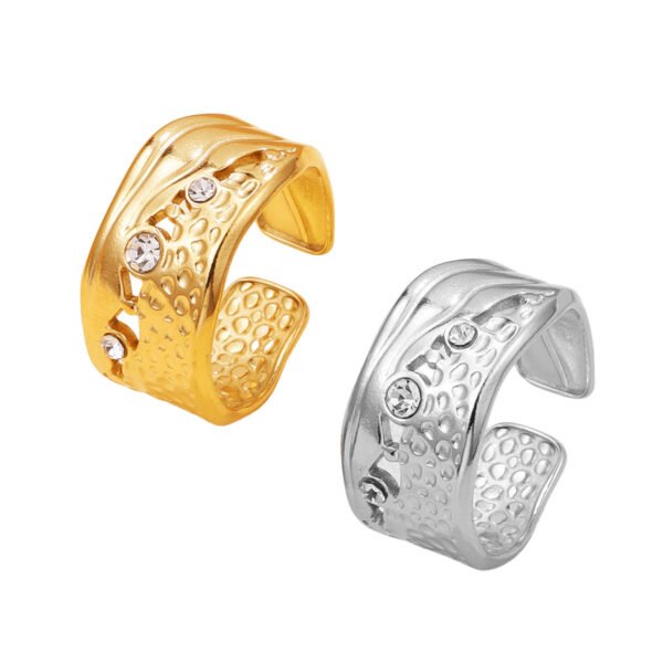 Forge Spark Hammered Zircon Band