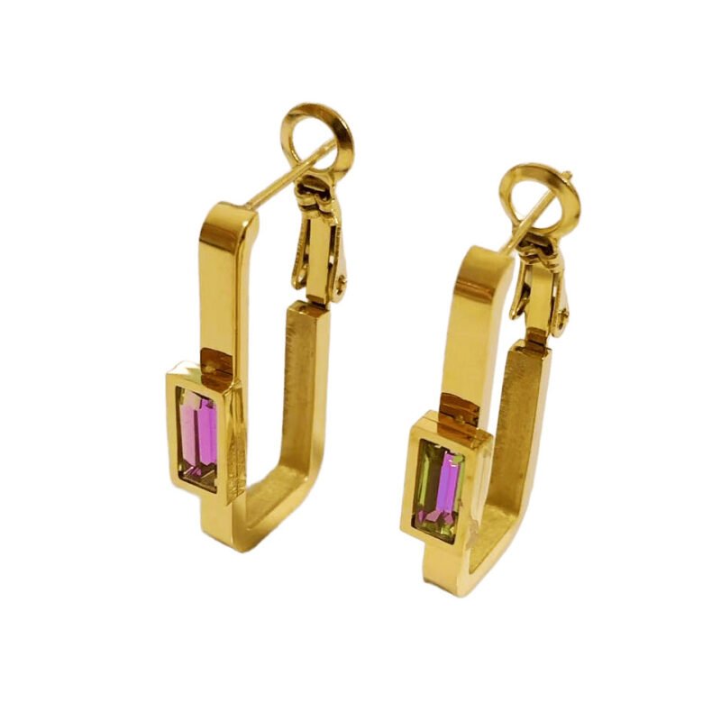 Geometric Rectangle Hoop Earrings