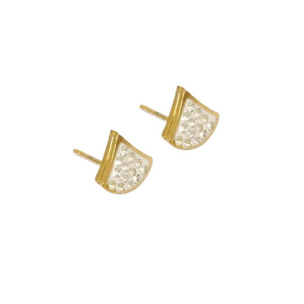Ginkgo Leaf Zircon Stud Earrings