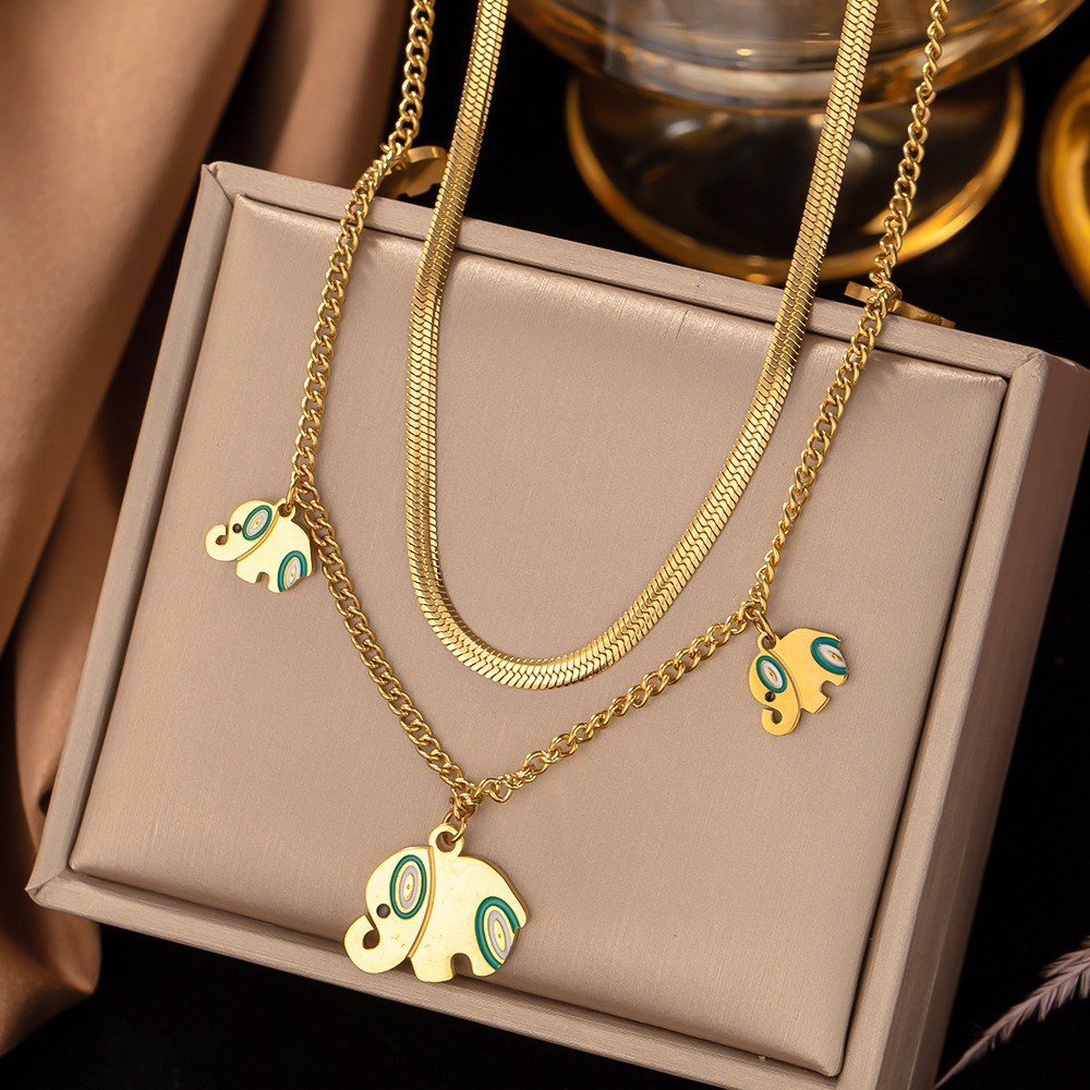 Lucky Elephant Layered Necklace - Image 3