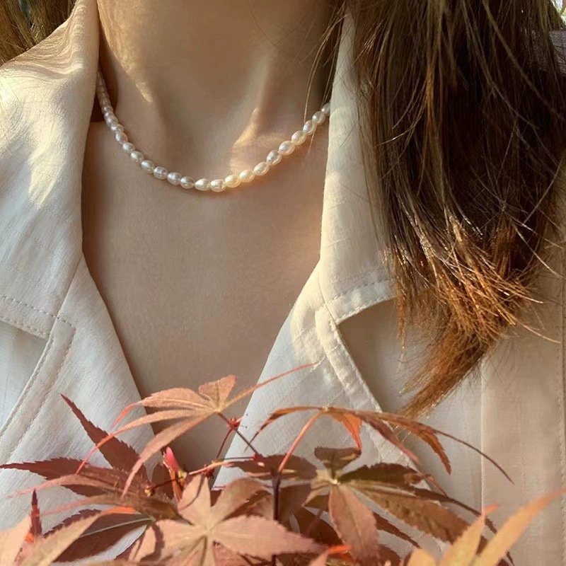 Luminous Oval Pearl Strand Necklace