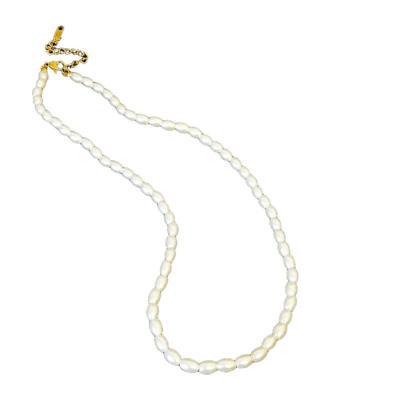 Luminous Oval Pearl Strand Necklace