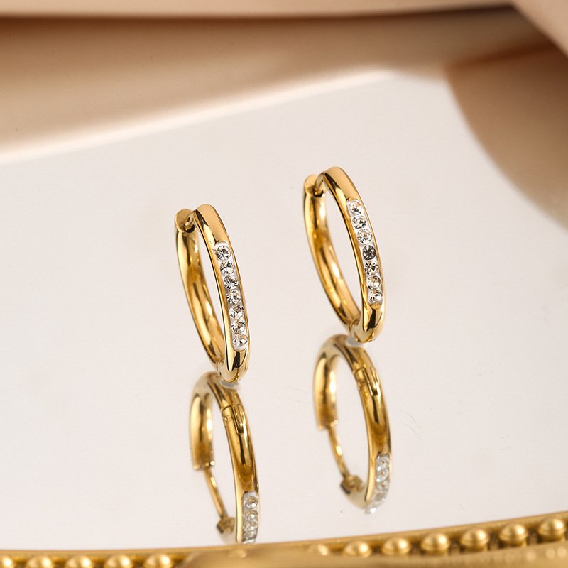 Luna Zircon Hoop Earrings