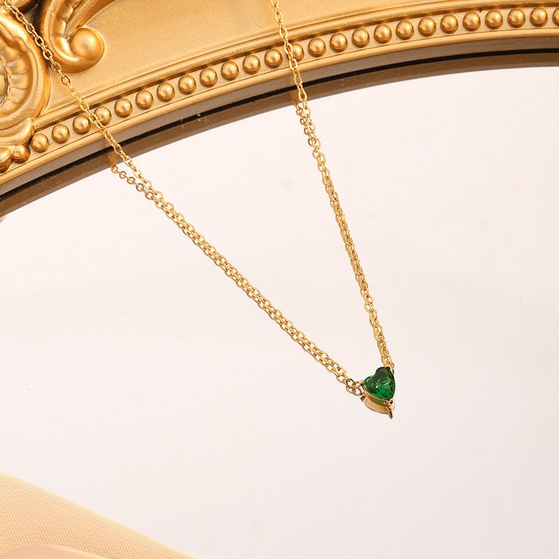 Mini Heart CZ Necklace - Image 3