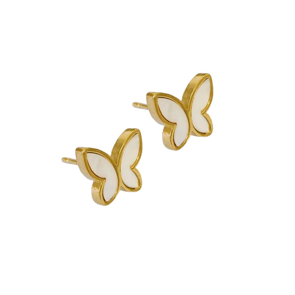 Mother of Pearl Butterfly Stud Earrings
