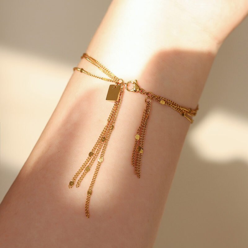 Multi-Chain Tassel Bracelet