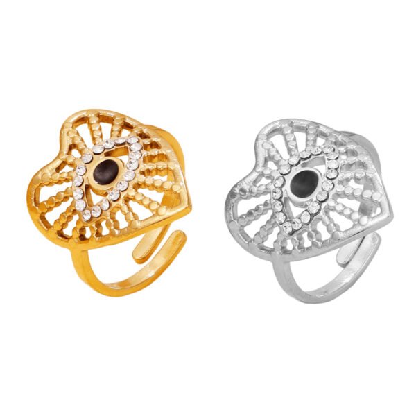 Mystic Gaze Heart Evil Eye Ring