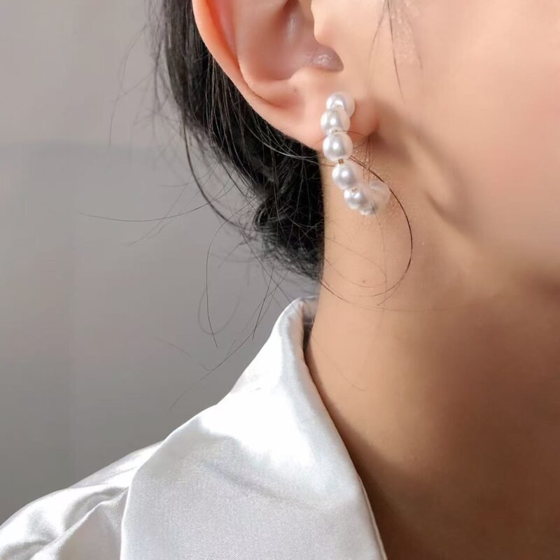 Pearl C-Hoop Earrings