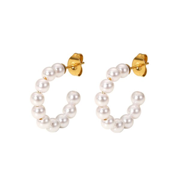Pearl C-Hoop Earrings
