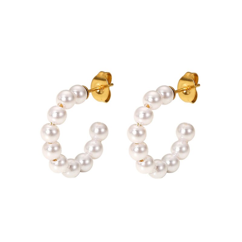 Pearl C-Hoop Earrings