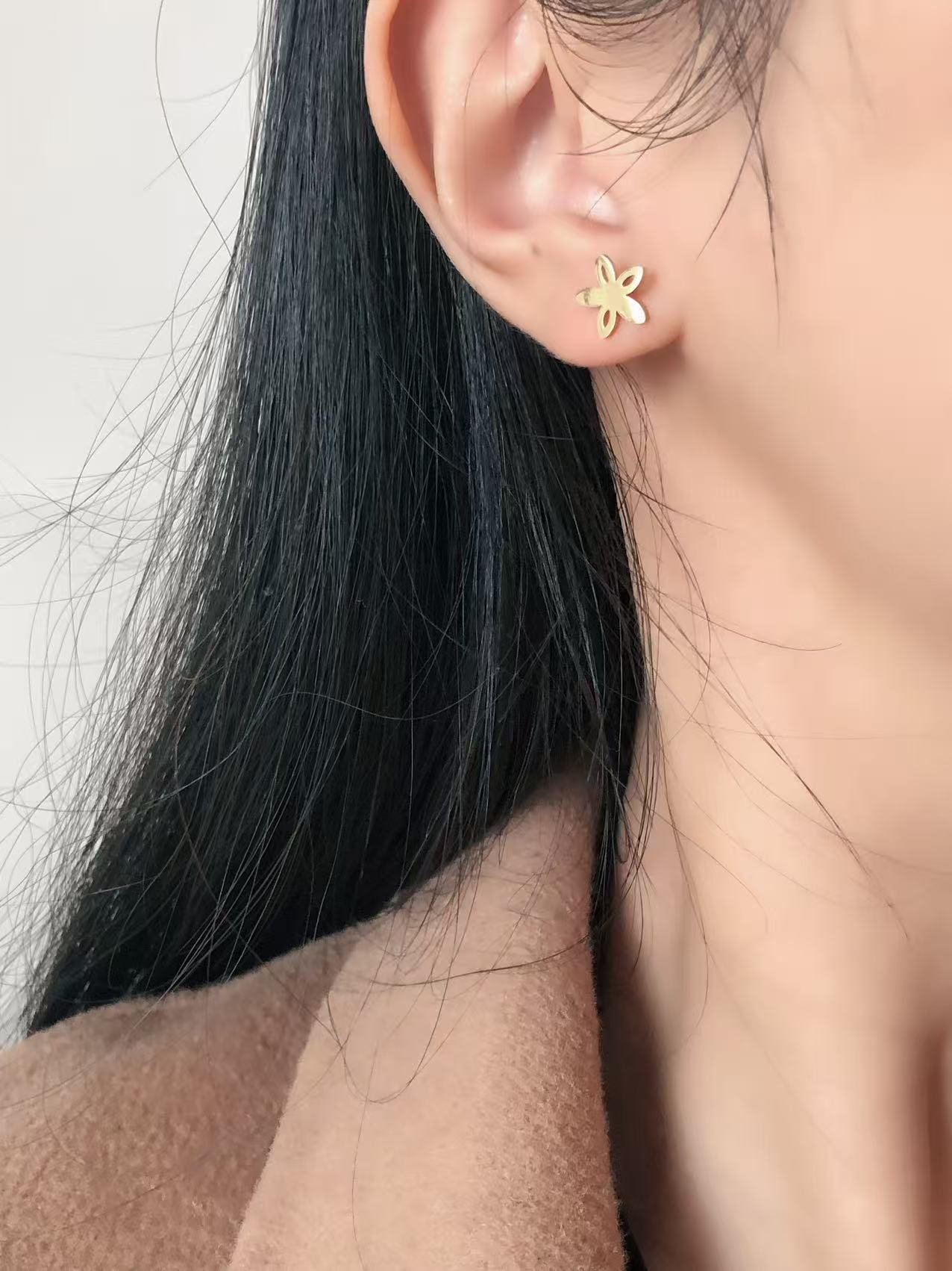 Plum Blossom Stud Earrings - Image 2