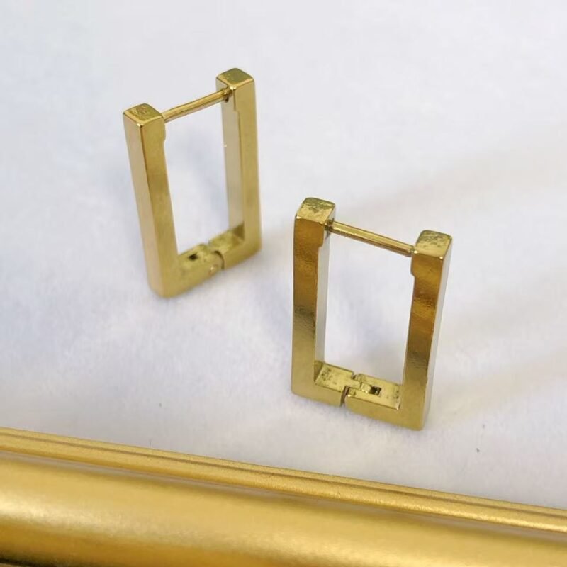 Rectangle Huggie Hoop Earrings