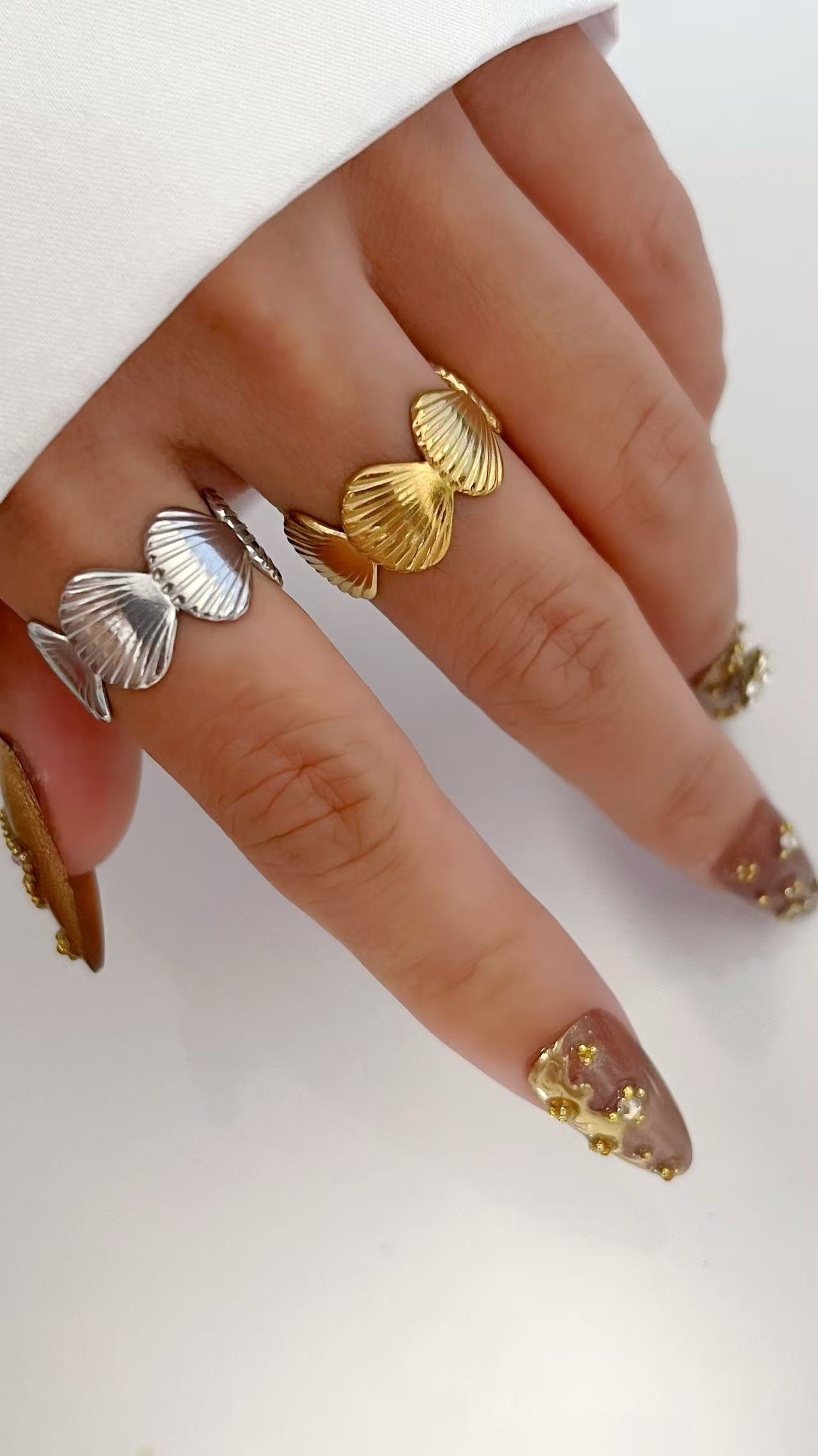 Seashell Cascade Open Ring - Image 2