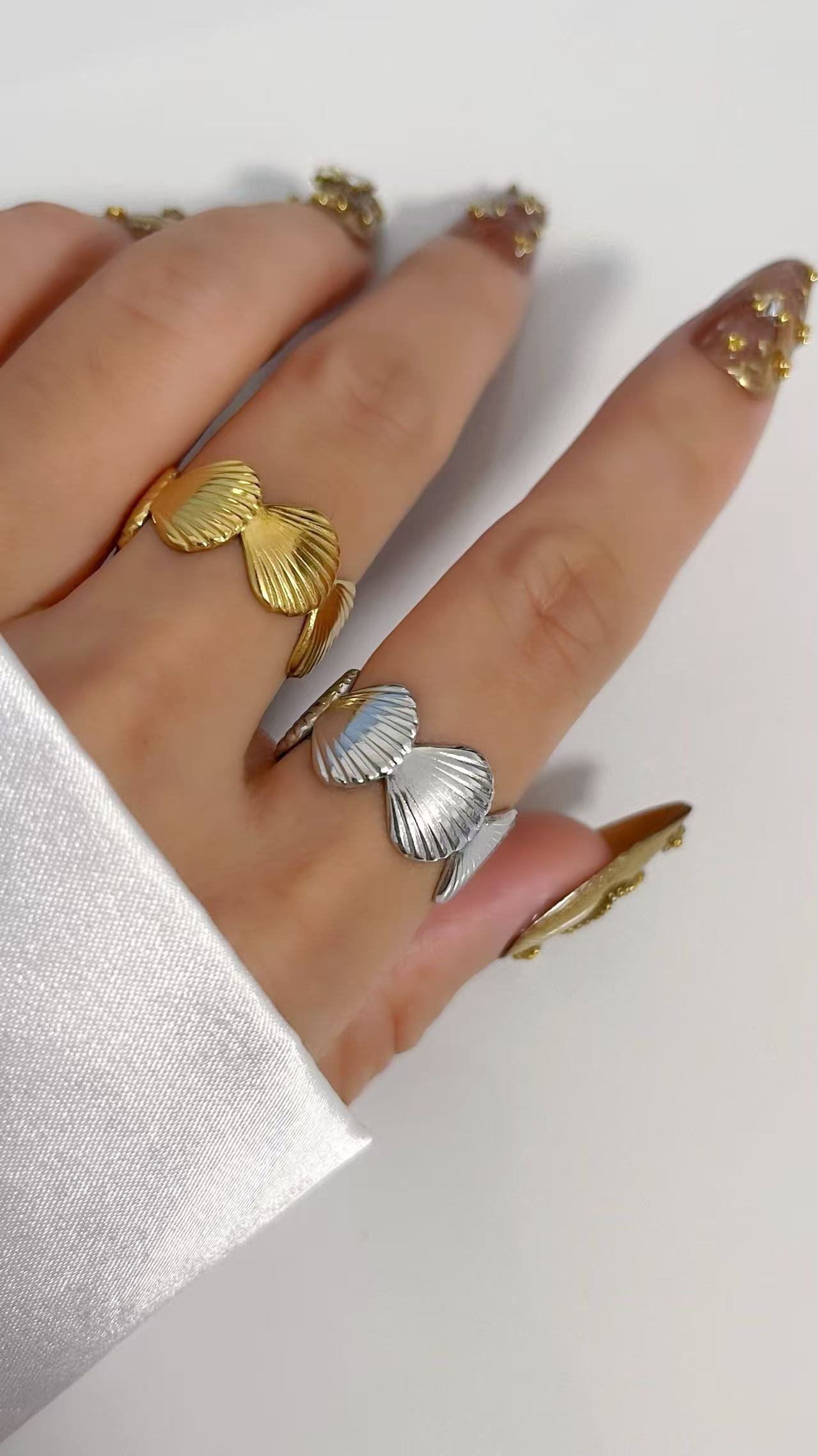 Seashell Cascade Open Ring - Image 3