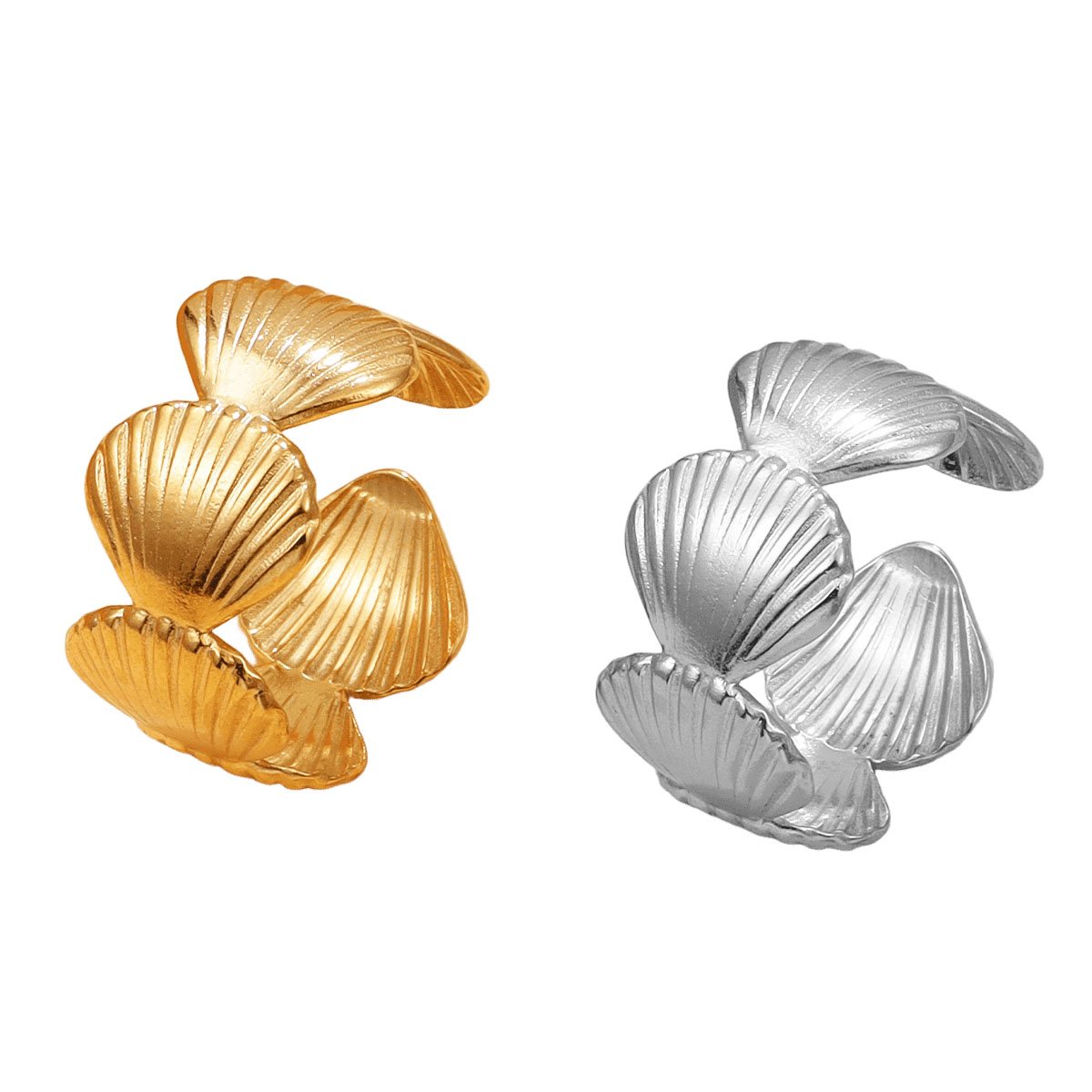 Seashell Cascade Open Ring