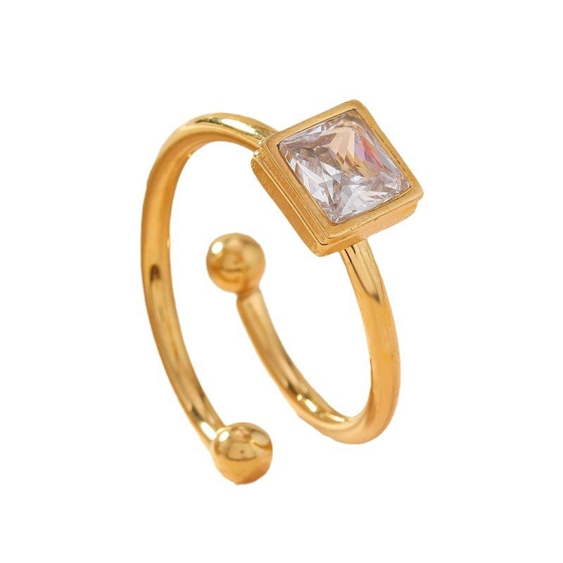 Square CZ Open Ring
