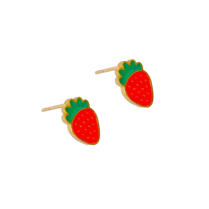 Strawberry Enamel Stud Earrings